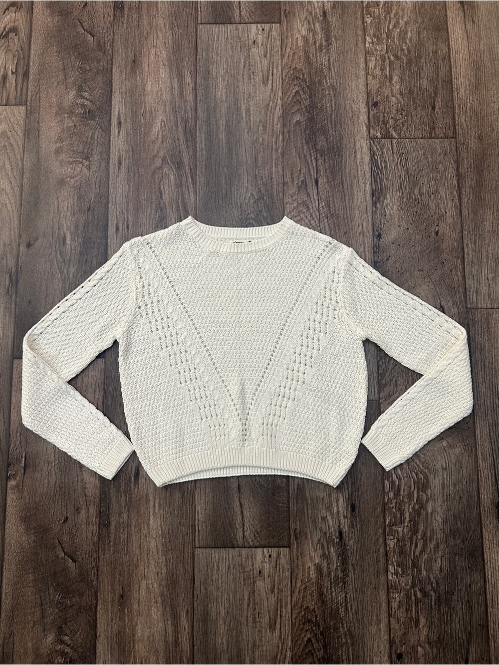 Sinsay Knit Cropped Jumper Sweater Women’s Size XS Off White - Picture 2 of 9